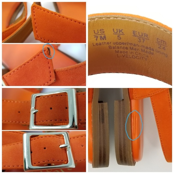 Franco Sarto - Velocity Orange Leather Sandals - Picture 8 of 8